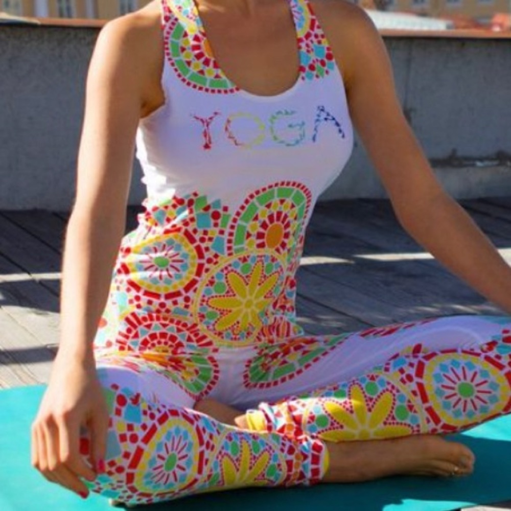 Set for Women 2 Pieces Outfits Yoga Leggings with Sports Tank Top size S